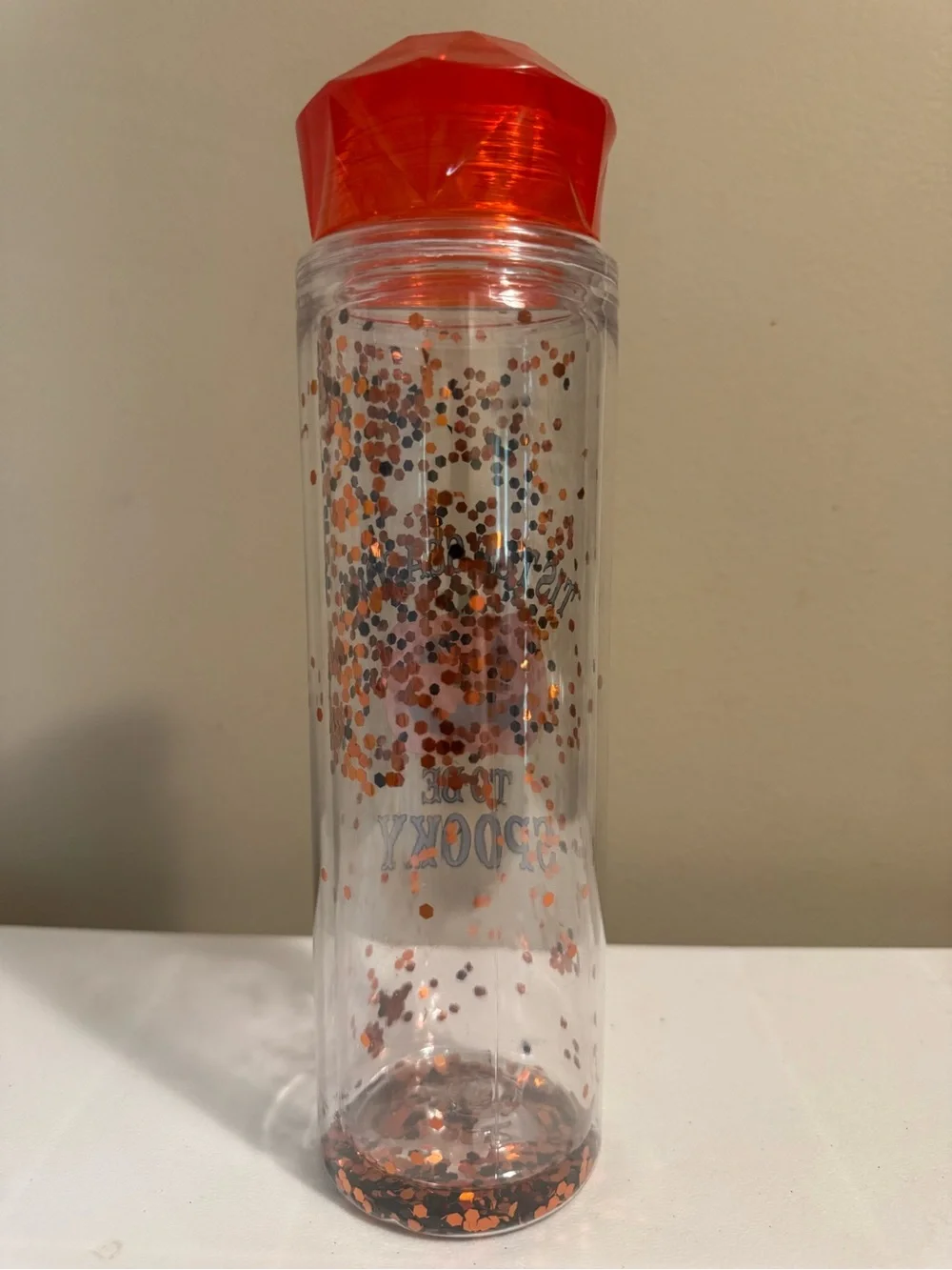 Halloween “Tis The Season To Be Spooky” Sequin Plastic Cup